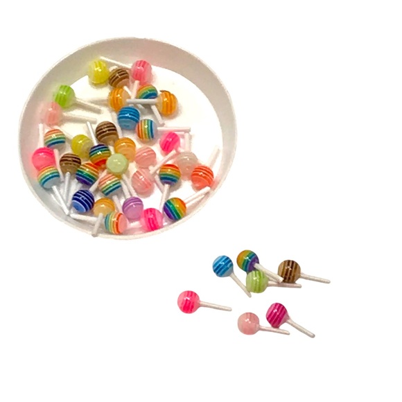 🆕 Candy lollipop Resin Nail Charm 50pc Mixed Pieces - Picture 5 of 7